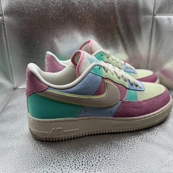 Size 8 Nike‎ Air Force 1 Low Spring Patchwork Mens Multicolor Sneaker AH8462-400 - Picture 2 of 12